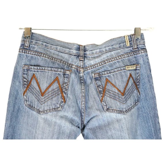 Max Sport Denim - Max Sport Jeans Womens Size 6 Blue Denim Stitched Pockets